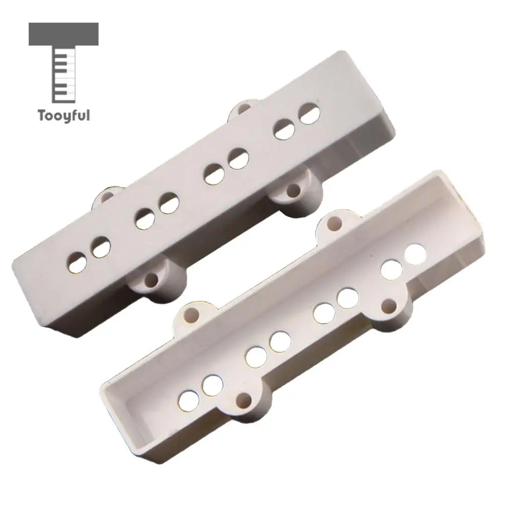 Tooyful 2pcs White Jazz Bass Pickup Covers Neck&Bridge for JB Style Bass Guitar Parts