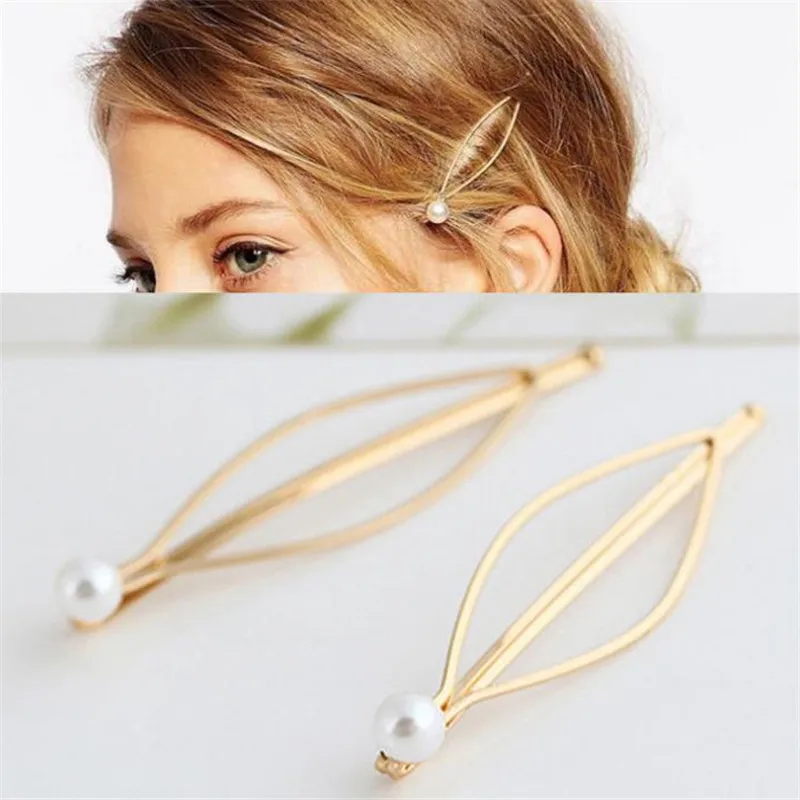 

Simple Fashion Jewelry Hairpins Clips Women Beautiful Plated Women Pearl Hair Clips Bridal Headdress