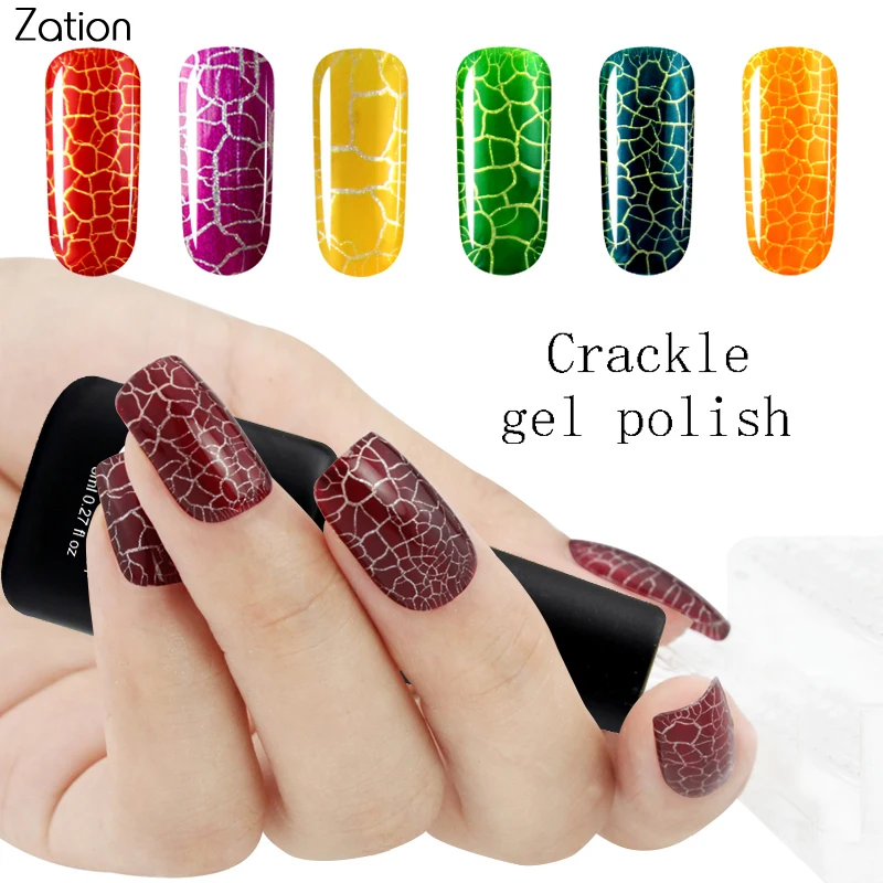 Zation 8ml Crack UV Gel Varnish Crackle Nail Polish Lacquer Cracking