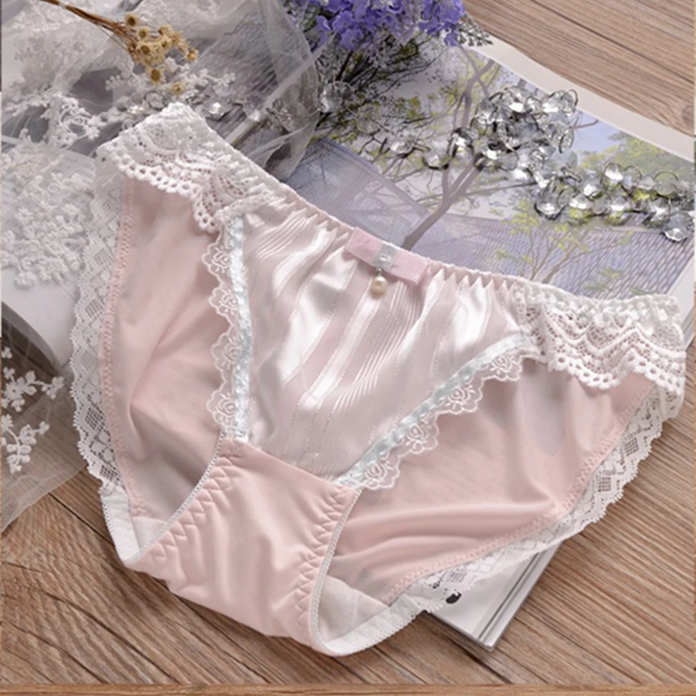 Women Lace Flower Sweet Lolita Underpants Panties Low Waist Underwear Knickers