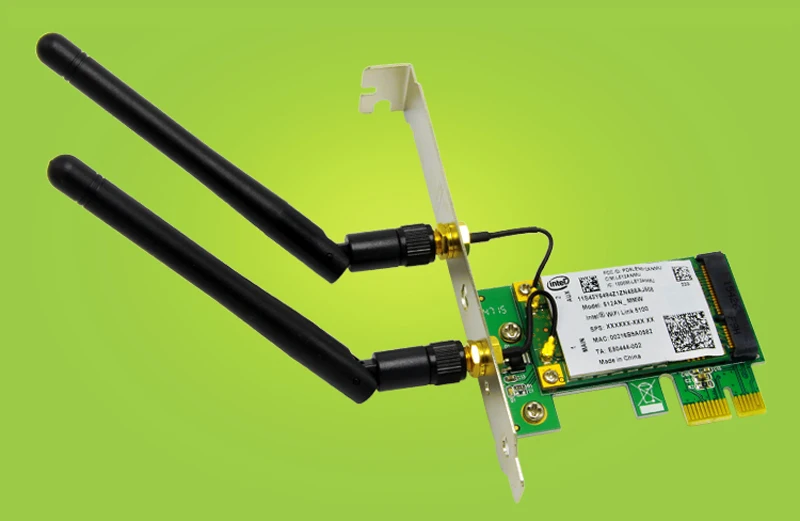 300M Dual Band WiFi Wireless PCIe x1 Adapter Desktop Card for 5100