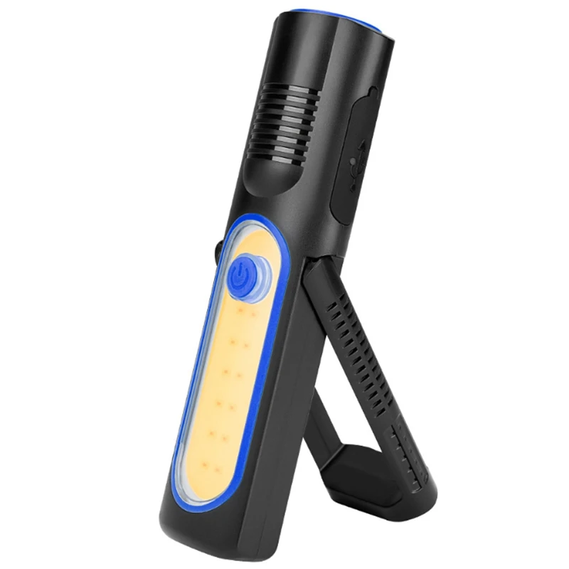 

Portable Usb Rechargeable Cob Led Flashlight Torch Stand Work Light Cob Lanterna Magnetic Hanging Lamp For Outdoor Camping