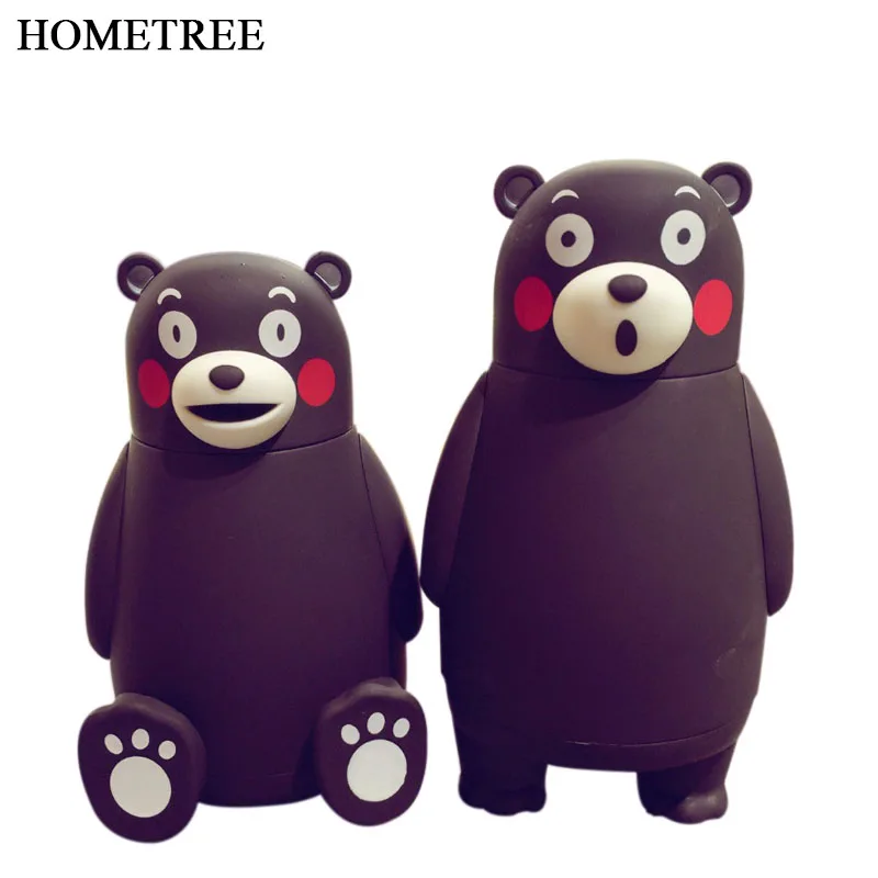 HOMETREE Новый 320 мл милый мультяшный стеклянный термос чашка черный медведь Милая