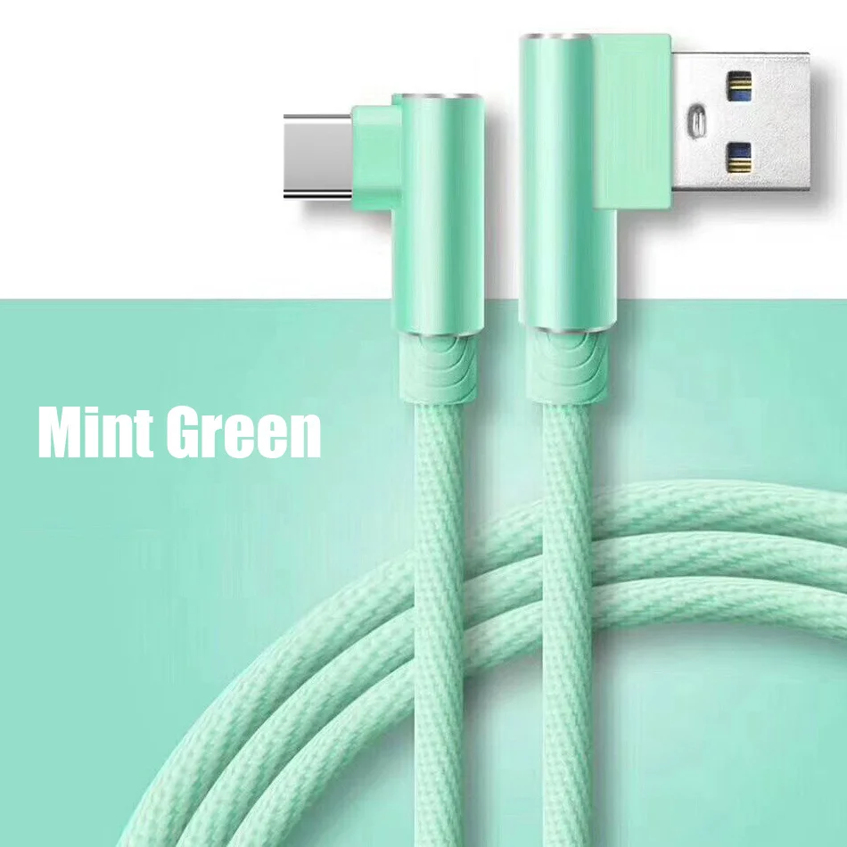 3а USB кабель для быстрой зарядки type-C кабель для huawei P30 P20 USB C зарядное устройство для samsung S10 Note 9 8 1 м 2 м 3 м зарядка мобильного телефона - Цвет: green