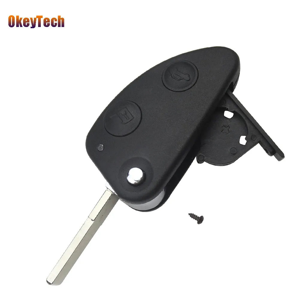 

OkeyTech 2 Buttons Remote Car Flip Folding Key Shell Replacement Fob Cover Case for Alfa 147 156 166 GT Key Blade Shell $2.98!!!