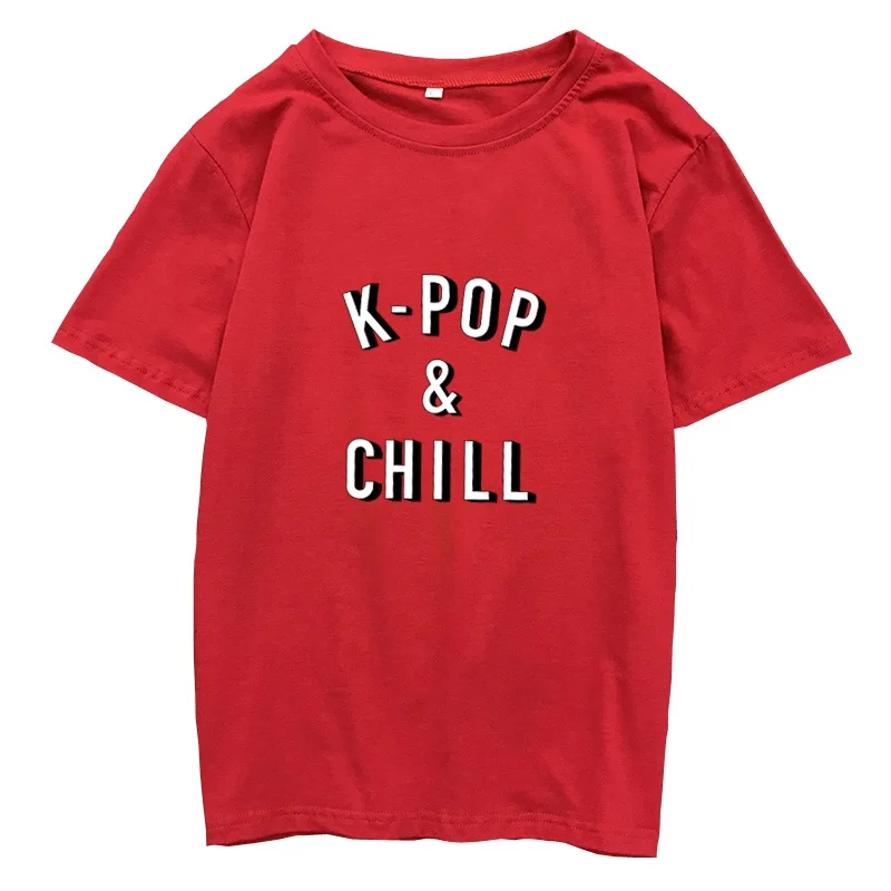 

Kpop K-pop T Shirt Women Harajuku Casual Summer Short Sleeve O-neck Cotton Tops Tees Korean Letter Printed T-shirt 7 Colors