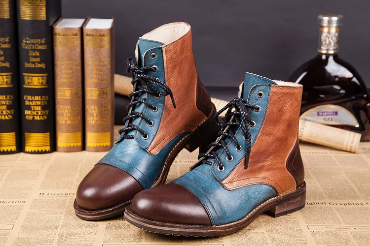 Aliexpress.com : Buy British Style Men Winter Boots Genuine ...