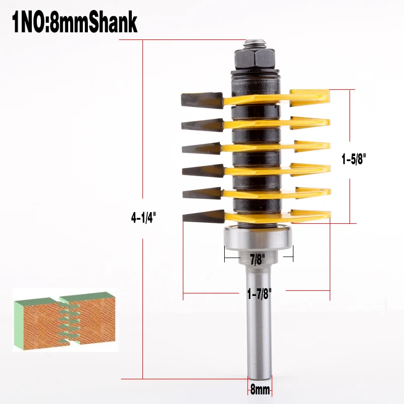 1 шт. 8 мм 1/" хвостовик абсолютно высокое качество регулируемый палец шарнирный маршрутизатор бит ndustrial класс использовать только в таблице маршрутизатора - Длина режущей кромки: 1NO(8mm)