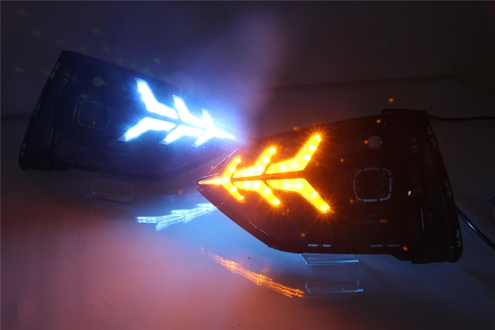 CSGJMY 2 шт. автомобильный светодиод DRL дневные ходовые огни противотуманная фара вождение свет с поворотным желтым сигналом стиль реле для Ford Focus