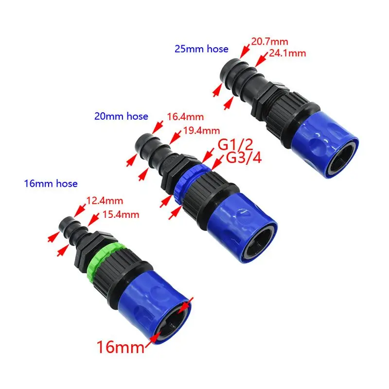1/2 3/4 садовый шланг Быстрый Соединитель 5/" садовый кран 16 мм 20 мм 25 мм шланг колючий соединитель Адаптер 1 шт