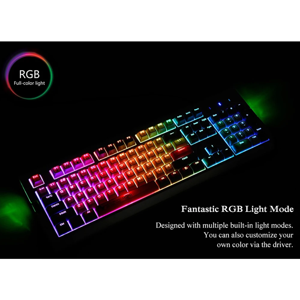 Ajazz AK510 104 механическая клавиатура Ретро игровая клавиатура RGB подсветка Проводная клавиатура двухцветная PBT шариковая клавиша эргономичная крышка