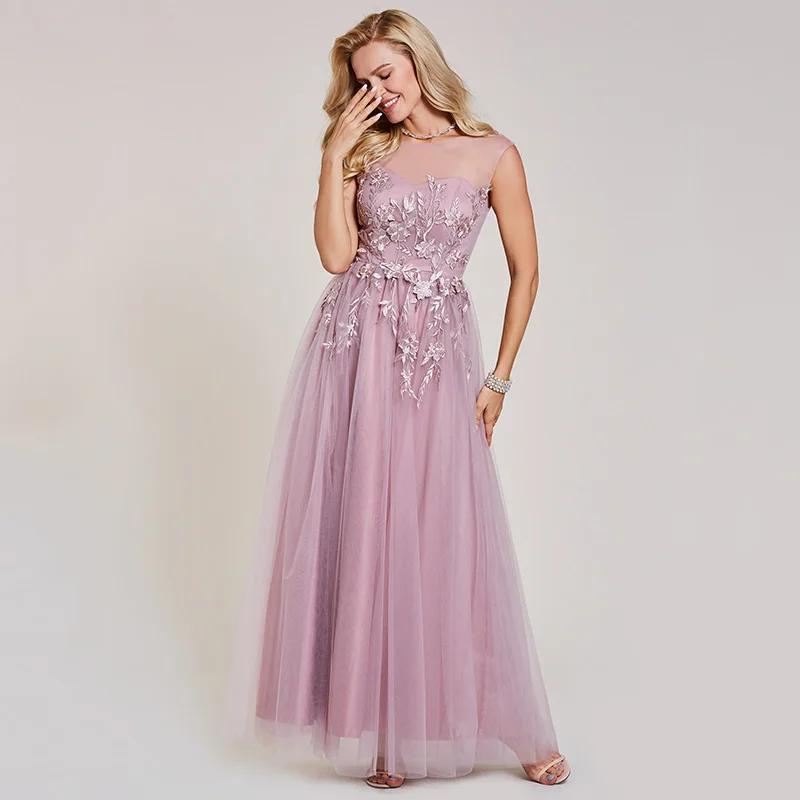 Tanpell, длинное платье для выпускного вечера, розовое, вырез лодочкой, рукава-крылышки, длина до пола, ТРАПЕЦИЕВИДНОЕ ПЛАТЬЕ, дешевые женские Аппликации, вечернее, официальное, выпускное платье