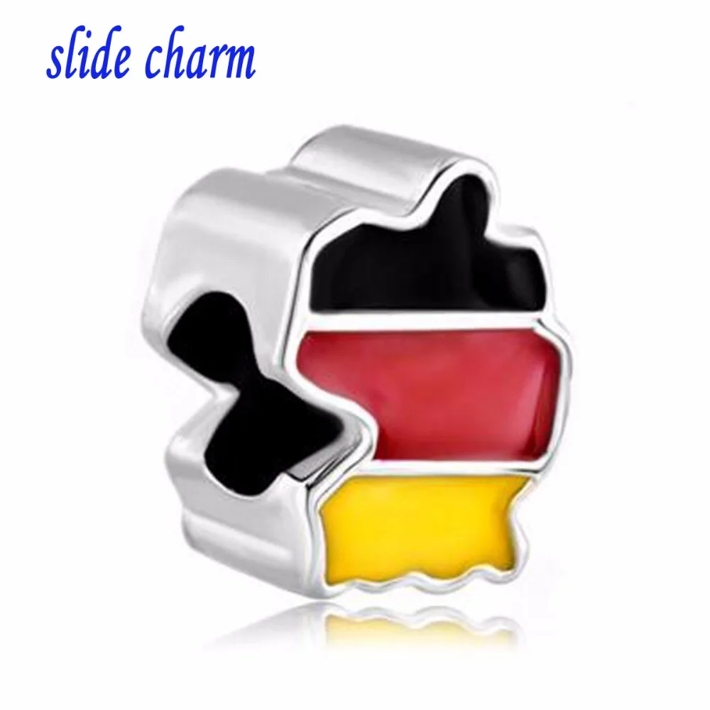 

slide charm Free shipping Patriotic Proud To Be German Flag Country Of German Map Lucky fit Pandora bracelet