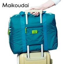 תיק קיבולת גדול תיק נסיעות אופנה עמיד למים Maikoudai ניילון מתקפל תיק תיקי נסיעות מטען לשני המינים משלוח חינם