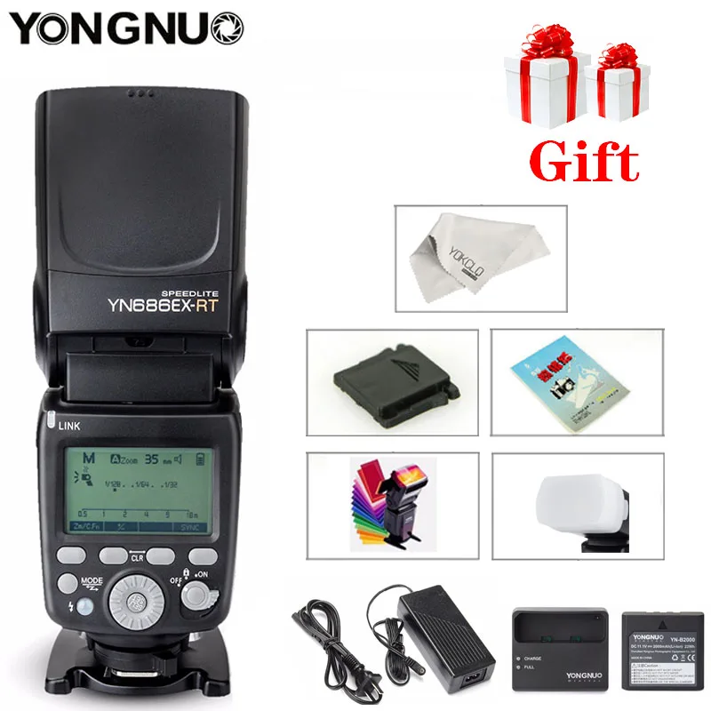 Вспышка YONGNUO Speedlite YN686 ETTL Беспроводная вспышка 2 4G HSS 1/8000s с литиевым аккумулятором