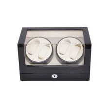 Намотка часов, LT деревянный автоматический поворот 4+ 0 часы намотки коробка для хранения часов(черный красно-белый) с замком