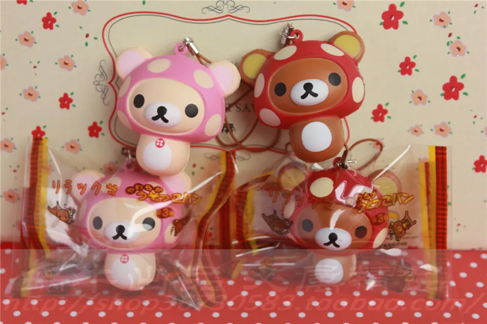 Оригинальная упаковка мягкая кавайная мягкая микс Rilakkuma queeze bun игрушка для сотового телефона san-X squishies Хлеб