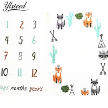 Младенческая Детская веха одеяло новорожденный фотография Фон тканевый фон для Фото Календарь малыш Bebe девочка фото реквизит