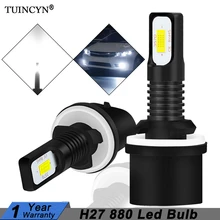 TUINCYN 2 шт. H27 светодиодные 880 светодиодные лампы H27W1 2400LM 6500K белый автомобильный противотуманный светильник передняя фара для вождения ходовая лампа Авто 12V H27W/1 H27W