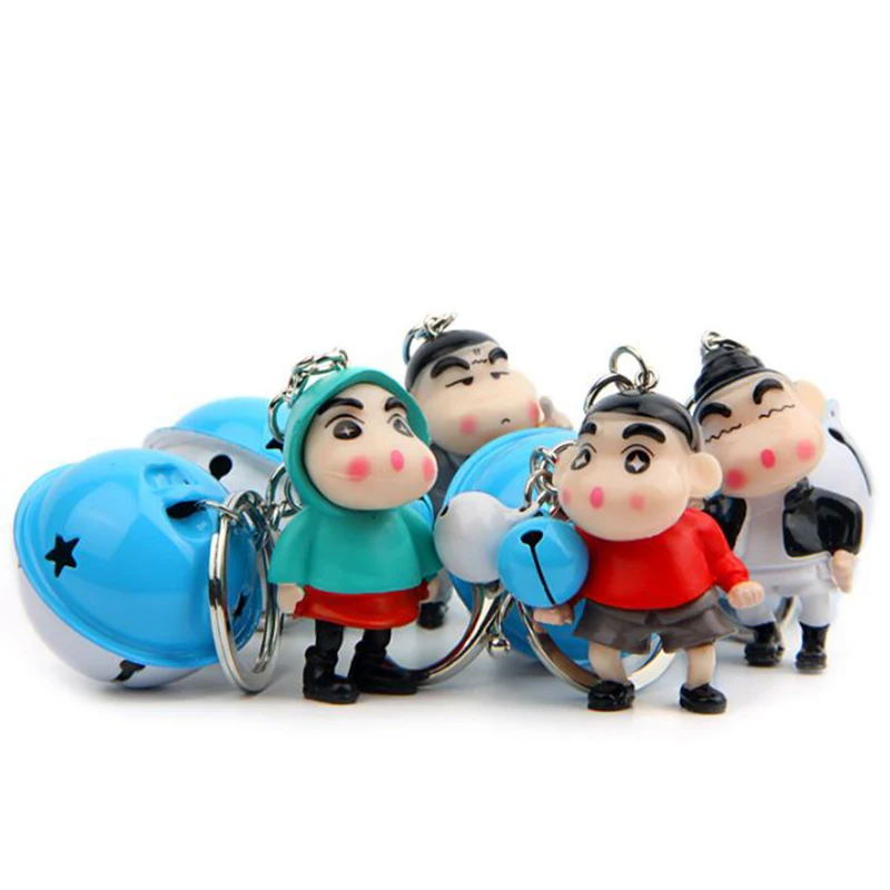 

4 pcs/lot New Fashion Version Keychain Cartoon Crayon Shinchan key chain car key ring Action Figure bag pendant
