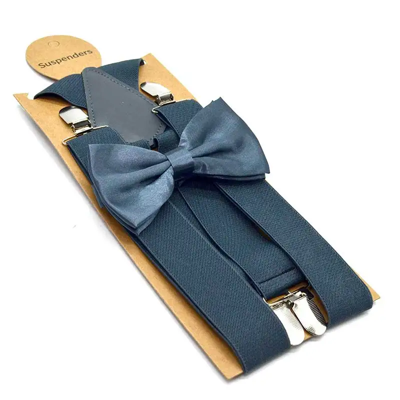 Бренд подтяжки галстук бабочка комплект 3,5 см Ширина 120 см Длина взрослых Размеры унисекс Для женщин Для мужчин высокой Elasticty подтяжки