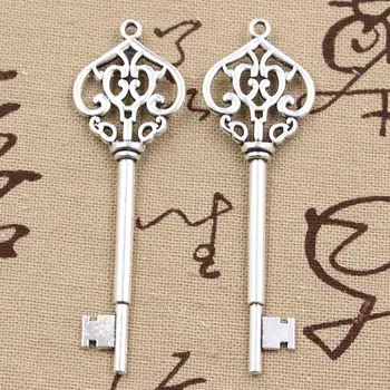 

4pcs Charms Vintage Skeleton Key 69x22mm Antique Tibetan Bronze Pendant Findings Accessories DIY Vintage Choker Jewelry