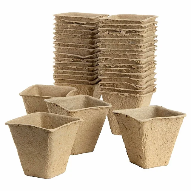 30 Pieces Biodegradable Plant Flower Paper Pulp Seeding Pots Eco