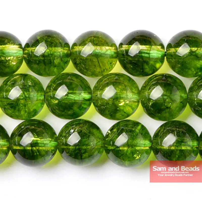 

Natural Stone Smooth Olive Green Quartz Loose Beads 16" Strand 6 8 10 12 MM Pick Size For Jewelry Making OGQB01