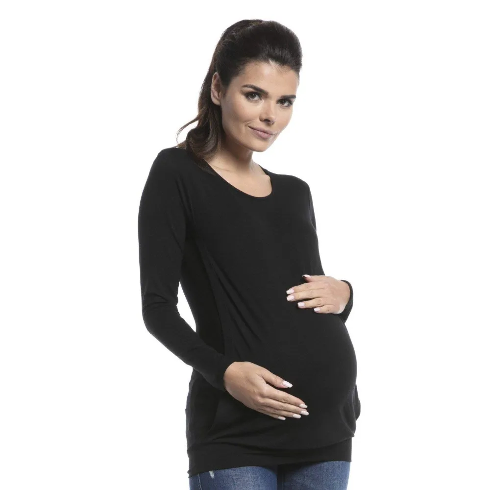 Осенние нижние топы для беременных, рубашки для беременных, грудное вскармливание, одежда для мам, одежда для кормления грудью