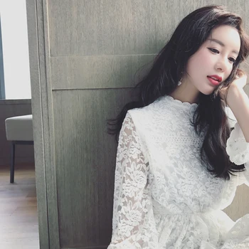 

princess dress fairy high quality 2018 long sleeve white girls dresses floral autumn fall