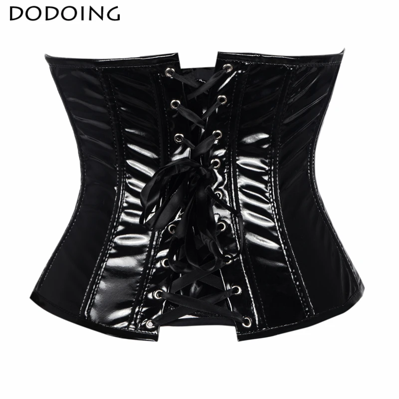 Gothic Waist Shaper Trainer Underbust Corset Bodysuit Steampunk Cincher Black Bustier Sexy Female Style Slimming Sizes Boned