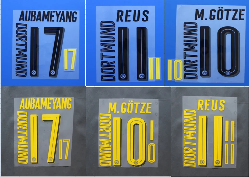 

2016-2018 AUBAMEYANG REUS M.GOTZE PULISIC BATSHUAYI YARMOLENKO nameset name numbering nameset soccer patch soccer badge