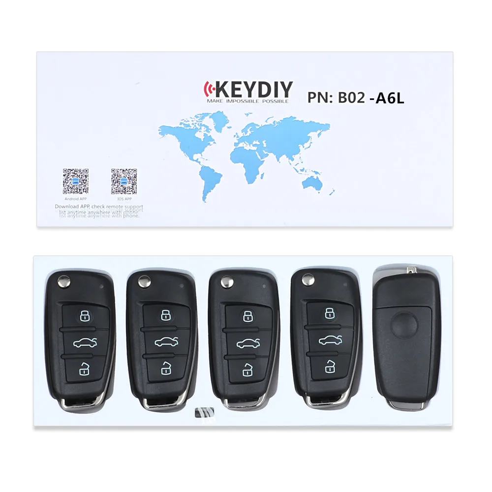 KEYECU 5PCS Universal Remotes B-Series for KD900 KD900+ KEYDIY B02-A6L | Автомобили и мотоциклы