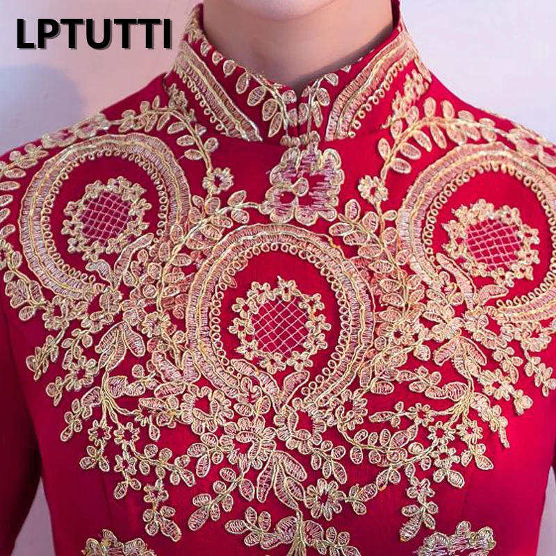 LPTUTTI Кружева Cheongsam Новые Сексуальные женские размера плюс, праздничные элегантные вечерние платья, Необычные Короткие Роскошные коктейльные платья