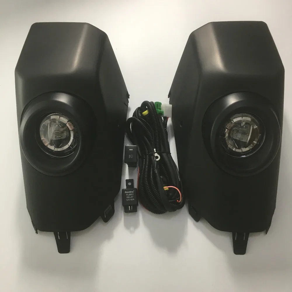 

2pcs BLACK LED Fog Lamp Assembly Daytime Running Light Driving Light Kit w/ wire harness For Toyota FJ Cruiser 2007-2017