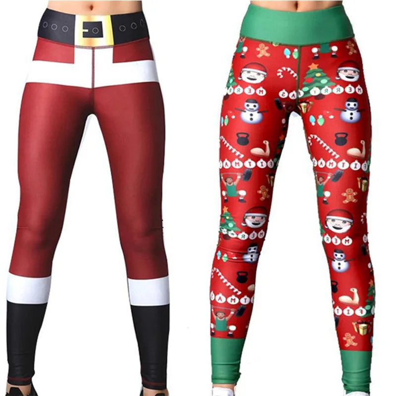 2018 New Christmas Printing Leggings Put Hip High Waist Legging ...