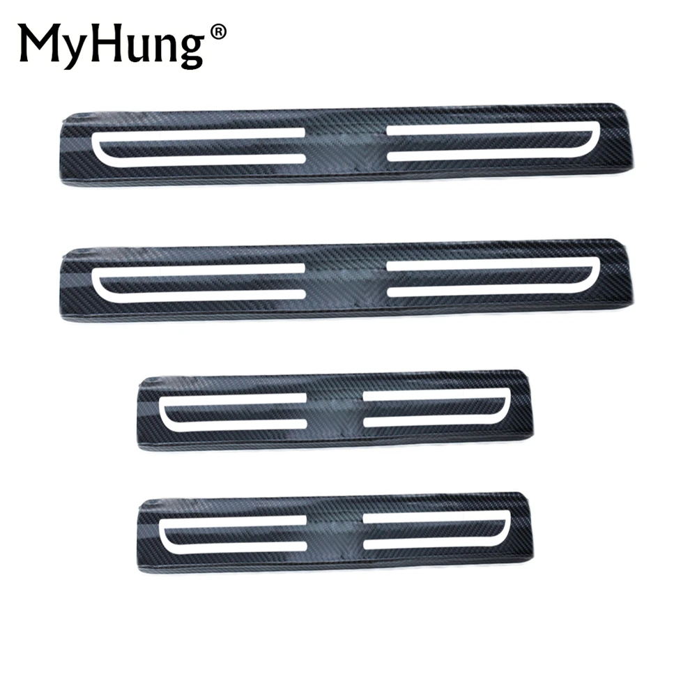 

Carbon Fiber Reflective Door Sills For Hyundai Verna Elantra Mistra Sonata8 Tucson IX35 TucsonIX Veloster Azera Car-Styling 4Pcs