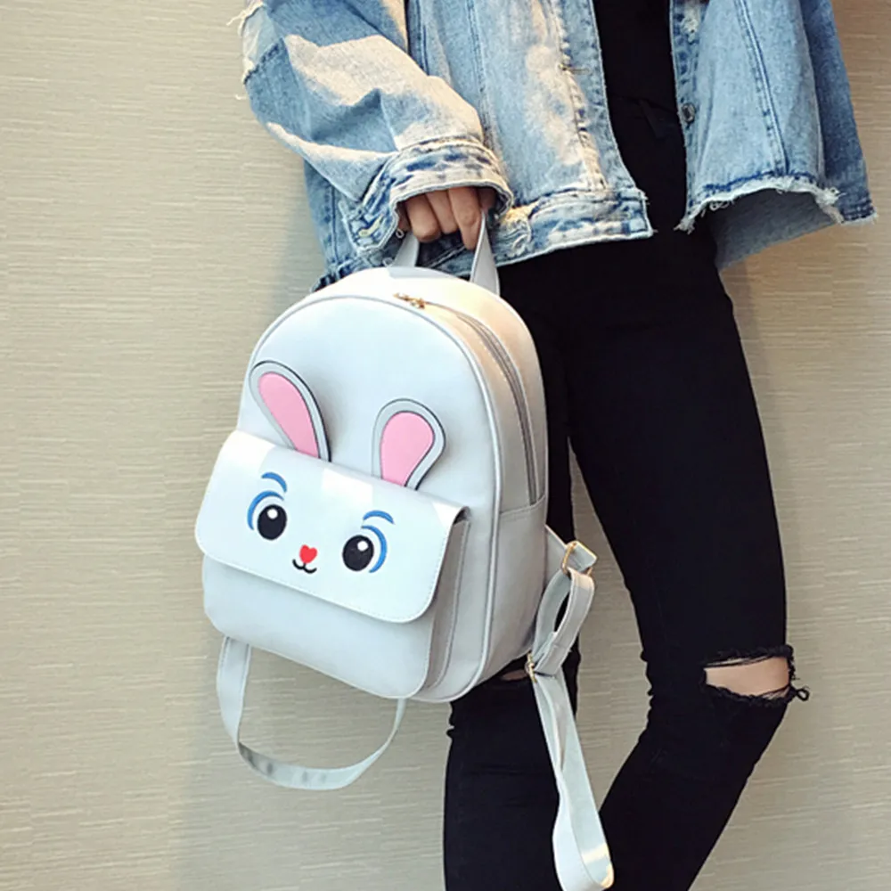 Aelicy высокого качества 4 шт./компл. Для женщин рюкзаки мультфильм кролик печати рюкзак Для женщин милые школьные сумки для подростков рюкзак