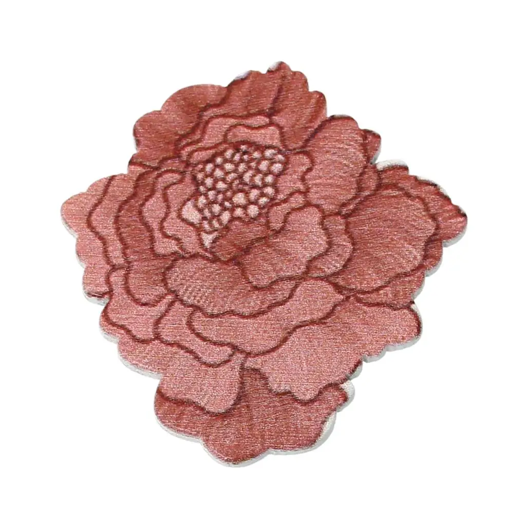 Wood Embellishments Scrapbooking Art Craft Collection Flower Red Brown