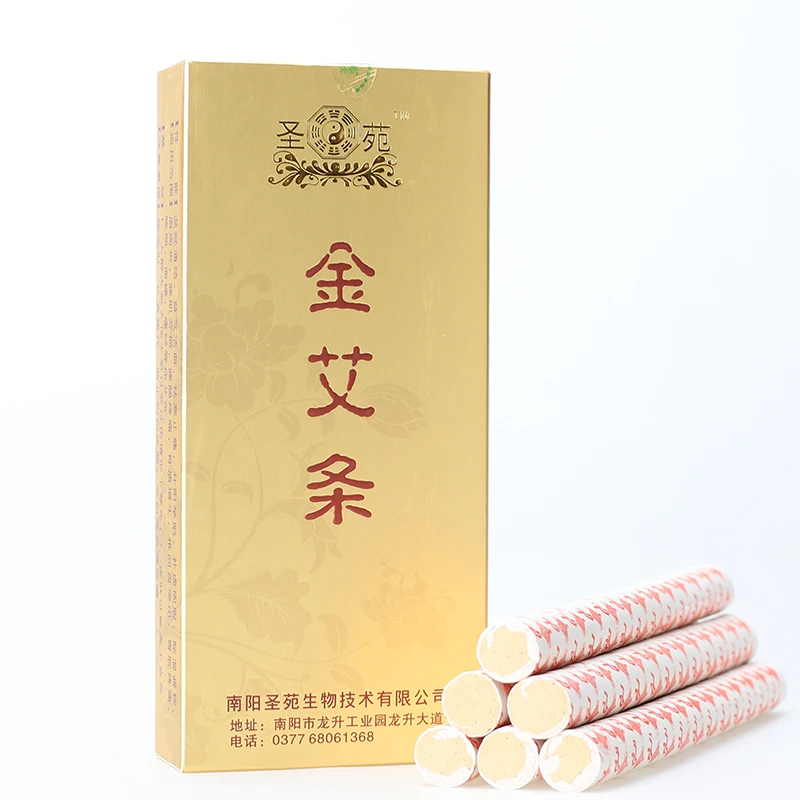 

10 pieces High-quality golden 35;1 Moxa sticks for Moxibustion Chinese Traditional moxibustion Acupuncture moxa