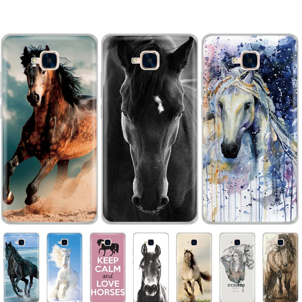 

case for Huawei Honor 5C Case Silicone russian Version Back Cover for Huawei Honor 5C Without Fingerprint Hole horse animal