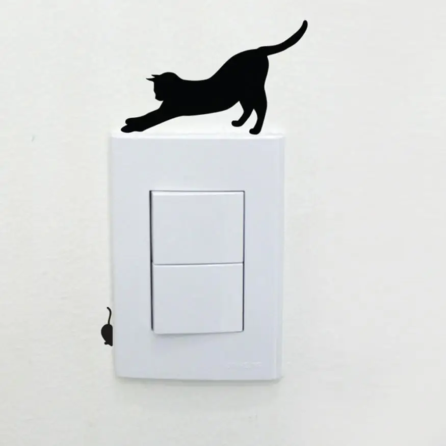 New 14.5 x 11cm New Design Eight Types Black Cat Room Window Wall Decorating Switch Vinyl Decal Sticker Decor Happy Gifts #