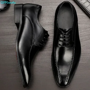 

QYFCIOUFU 2019 Handmade Hot Designer Fashion oxford shoes for men Wedding Party formal shoes Genuine Leather Mens Dress Shoes