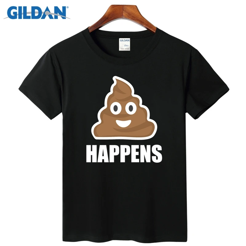Происходит poop Emoji Смайлик Футболка Дизайн и печати Мода 2017 г. рубашка Для мужчин