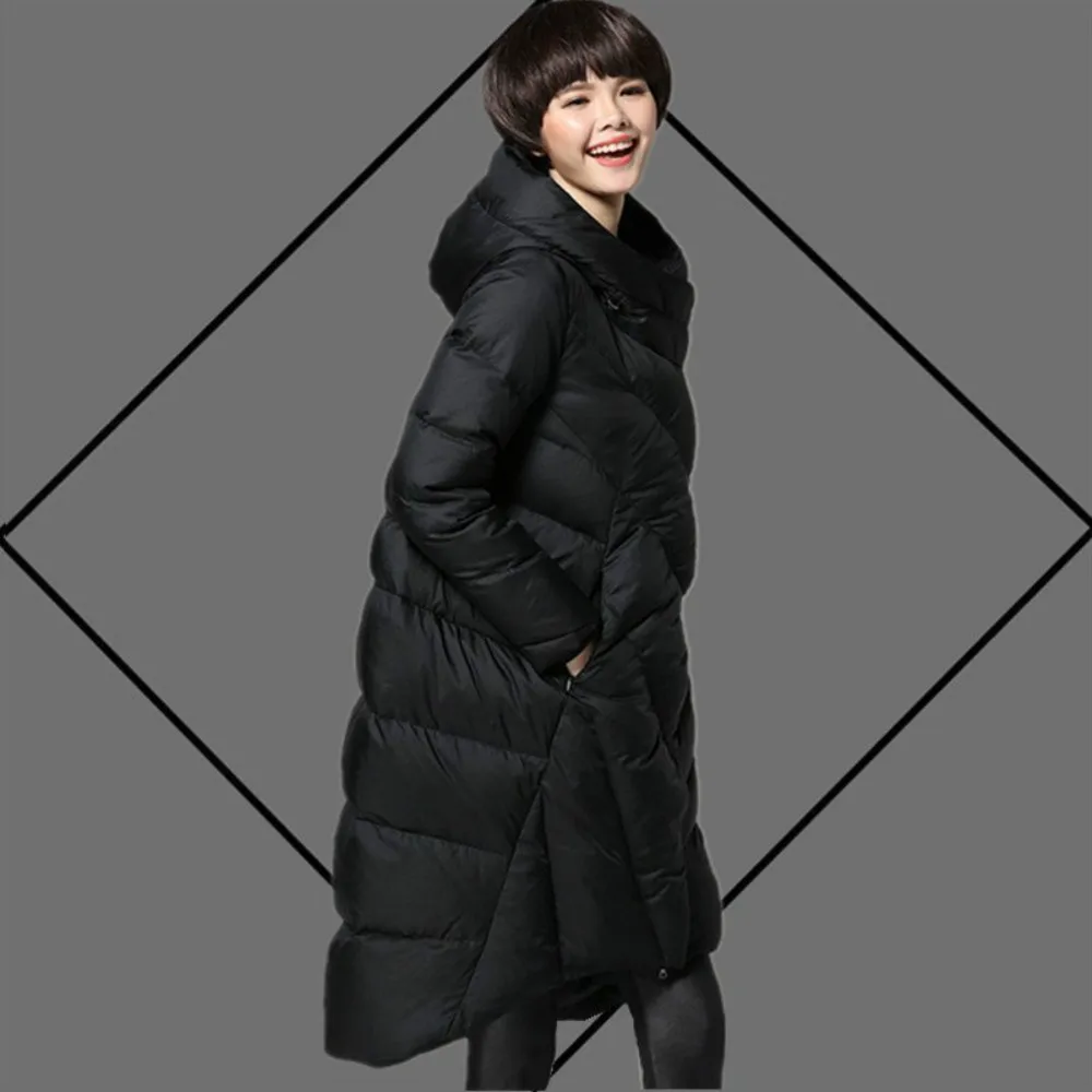 Новинка M~ 3XL женские куртки размера плюс с капюшоном Зимняя парка пуховое пальто длинное утепленное женское теплое зимнее пальто