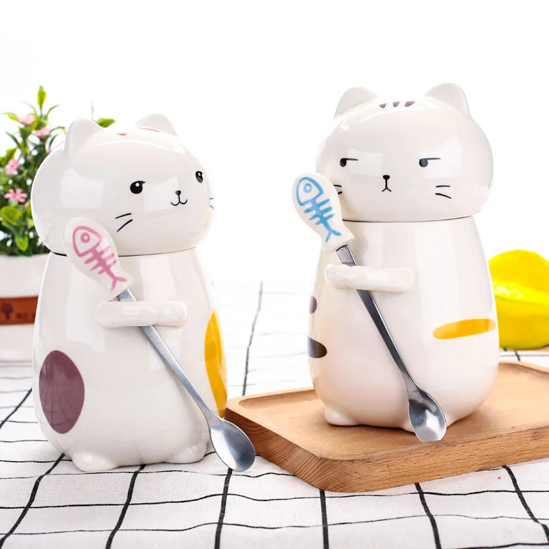 

Nordic Creative Mug Coffee Cup Novelty Ceramic Cup Mug Animal Coffee Style with Lid Milk Ceramic Water Cup Cute
