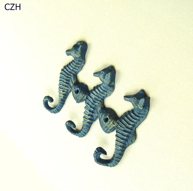 Творческий чугун морской конек миниатюрный брелок молния декоративные металлические морских животных инструмент крюк ручной работы