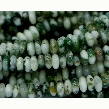 

Wholesale Perfect Natural Green Milky Tree Agate Rondelle Loose Stone Beads Fit Jewelry DIY Necklaces or Bracelets 15" 03250