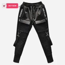Streetwear Harajuku Pants Multi Pocket Slim Elasticity Harem Jogger Pants Ribbon Cargo Tootsies Singer Costume Streetwear Harajuku Pants Multi Pocket Slim Elasticity Harem Jogger Pants Ribbon Cargo Tootsies Singer Costume