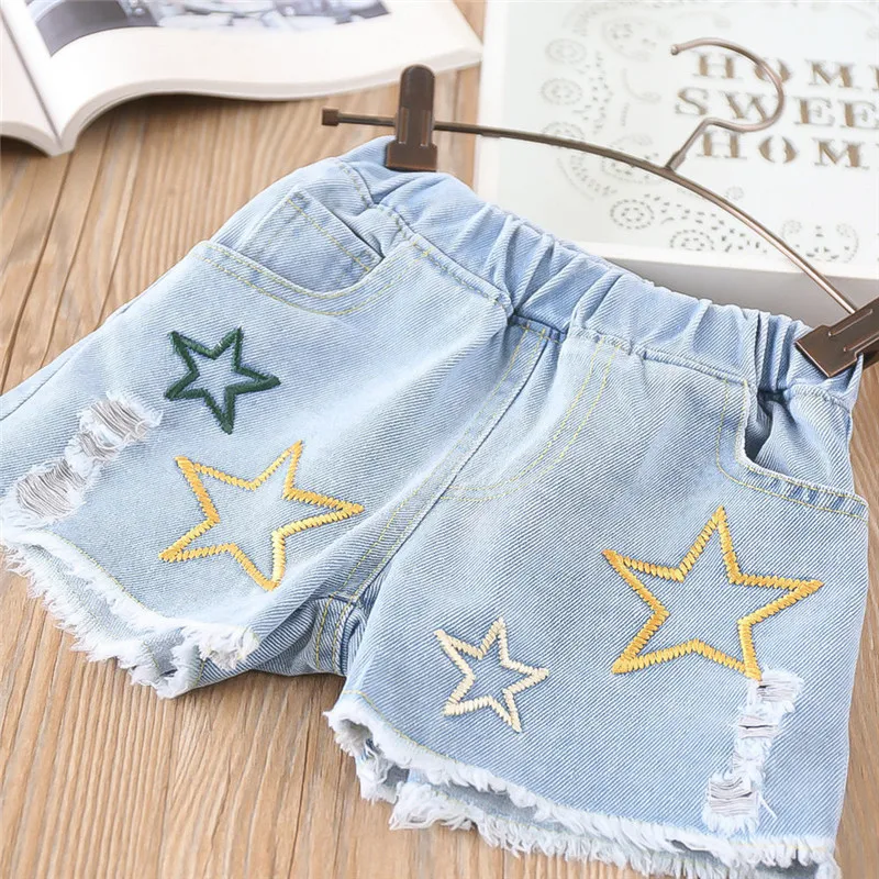 Kid Clothes Girls Clothes Stripe Pleated T-shirt+Denim Shorts Set Vetement Enfant Fille Teenage Girls Clothing Girls Outfits2019 Kid Clothes Girls Clothes Stripe Pleated T-shirt+Denim Shorts Set Vetement Enfant Fille Teenage Girls Clothing Girls Outfits2019